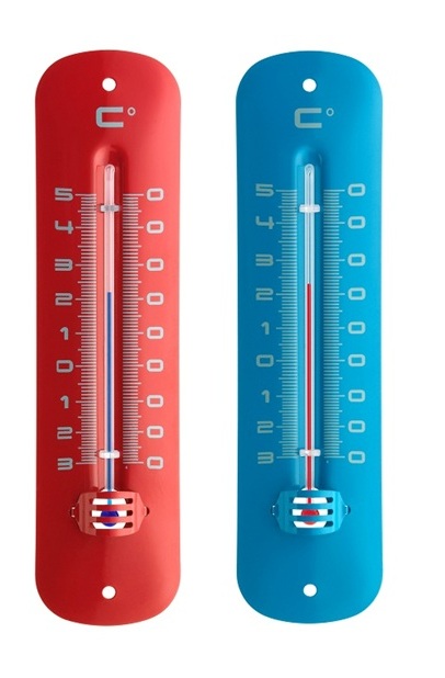 Termometro exteriores azul y rojo